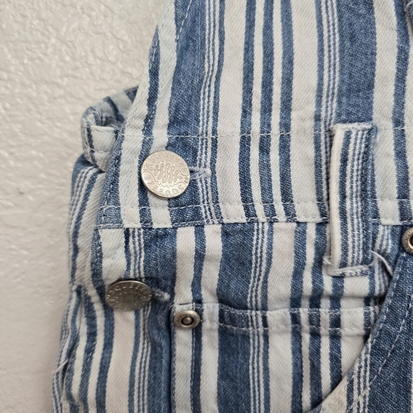 Squeeze Jeans Overall Shorts Denim Blue y2k Eyelace Ruffle Trim Whimsy Cottage L - Picture 4 of 15